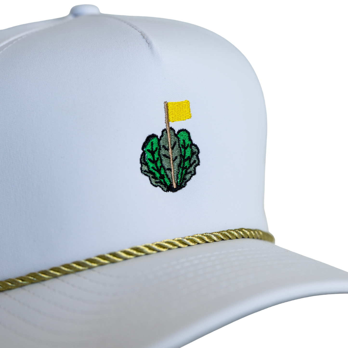 The Lettuce King | Imperial Rope Hat - White / Metallic Gold