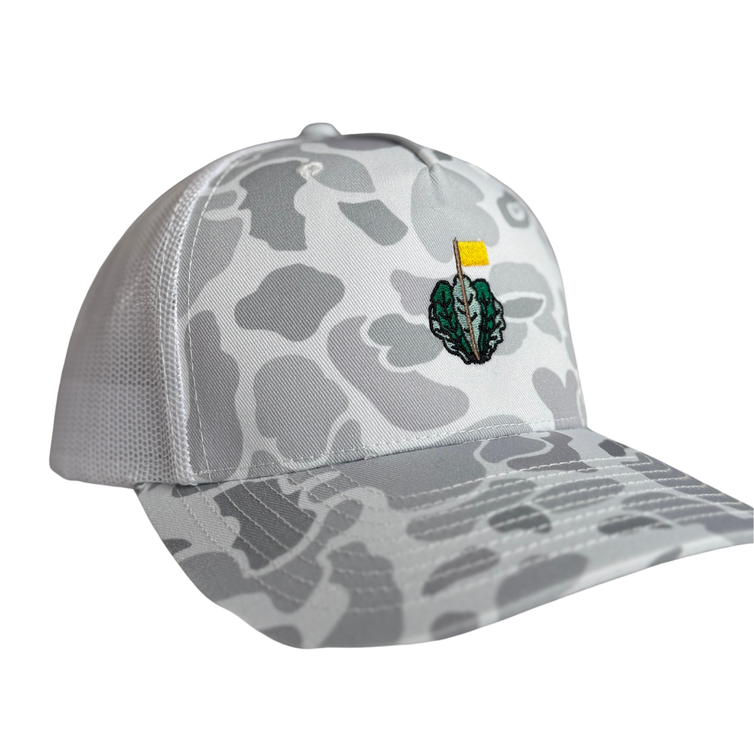 Snow Bird | Richardson Trucker Hat - White/Blizzard Camo