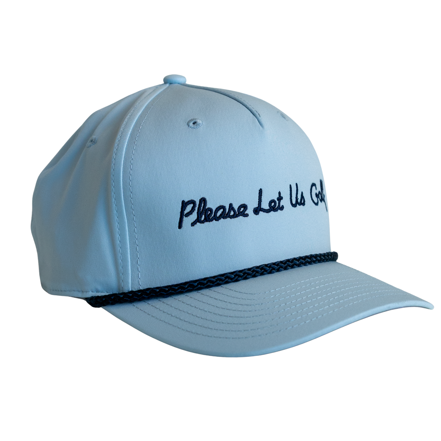 The Vanity Cap | Richardson 258 Snapback Rope - Soft Blue / Navy (script)