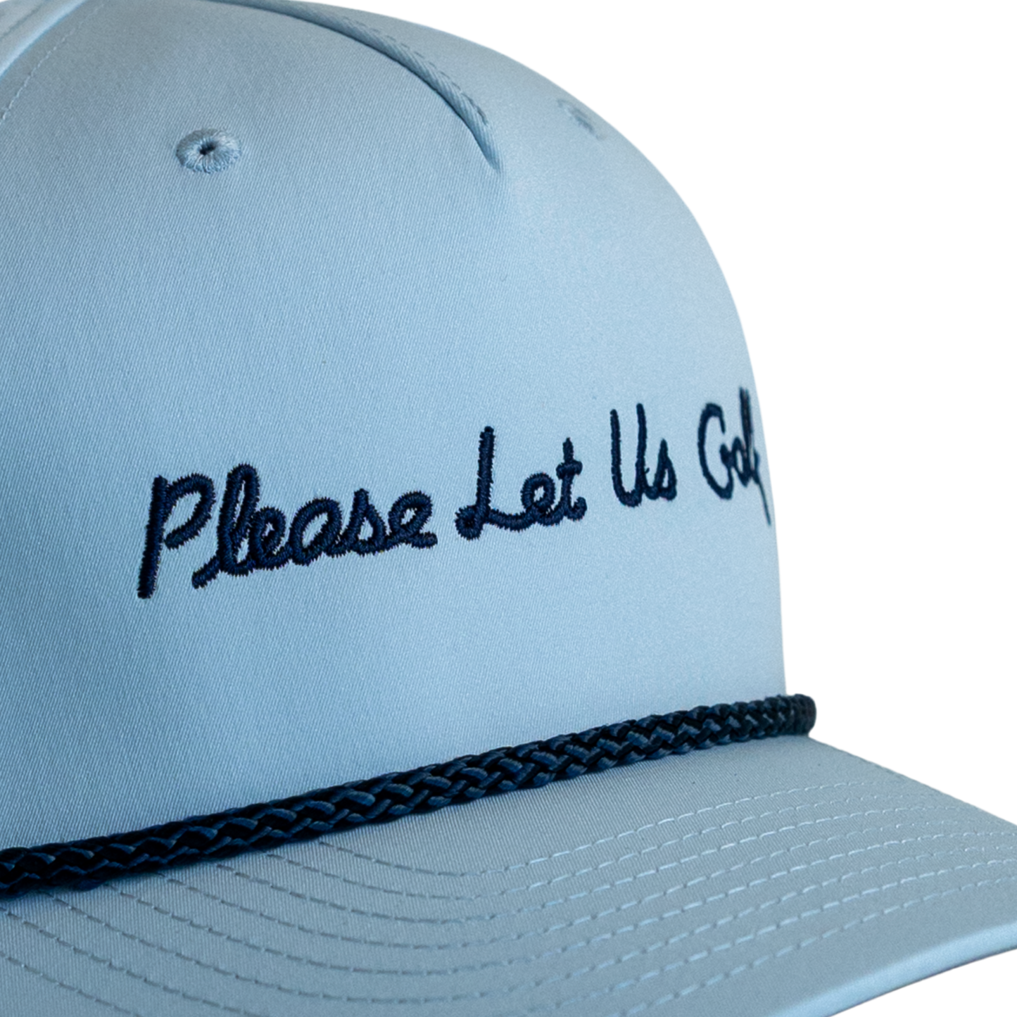 The Vanity Cap | Richardson 258 Snapback Rope - Soft Blue / Navy (script)